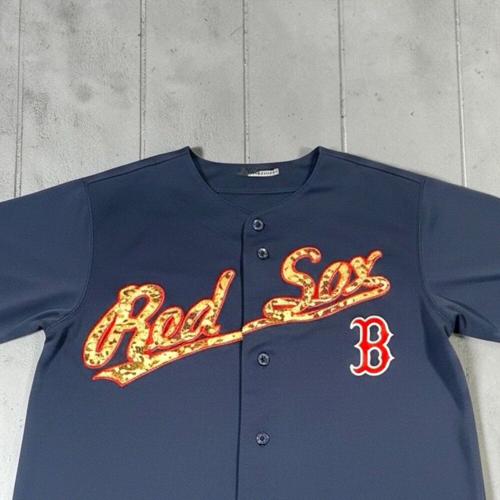 Vintage Boston Red Sox True Fan Series Jersey Camo Embroidered SMALL Y2K